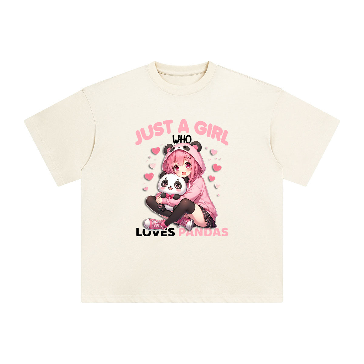 Anime Panda Girl Graphic Tee-INNBLAC Fashion Apparel