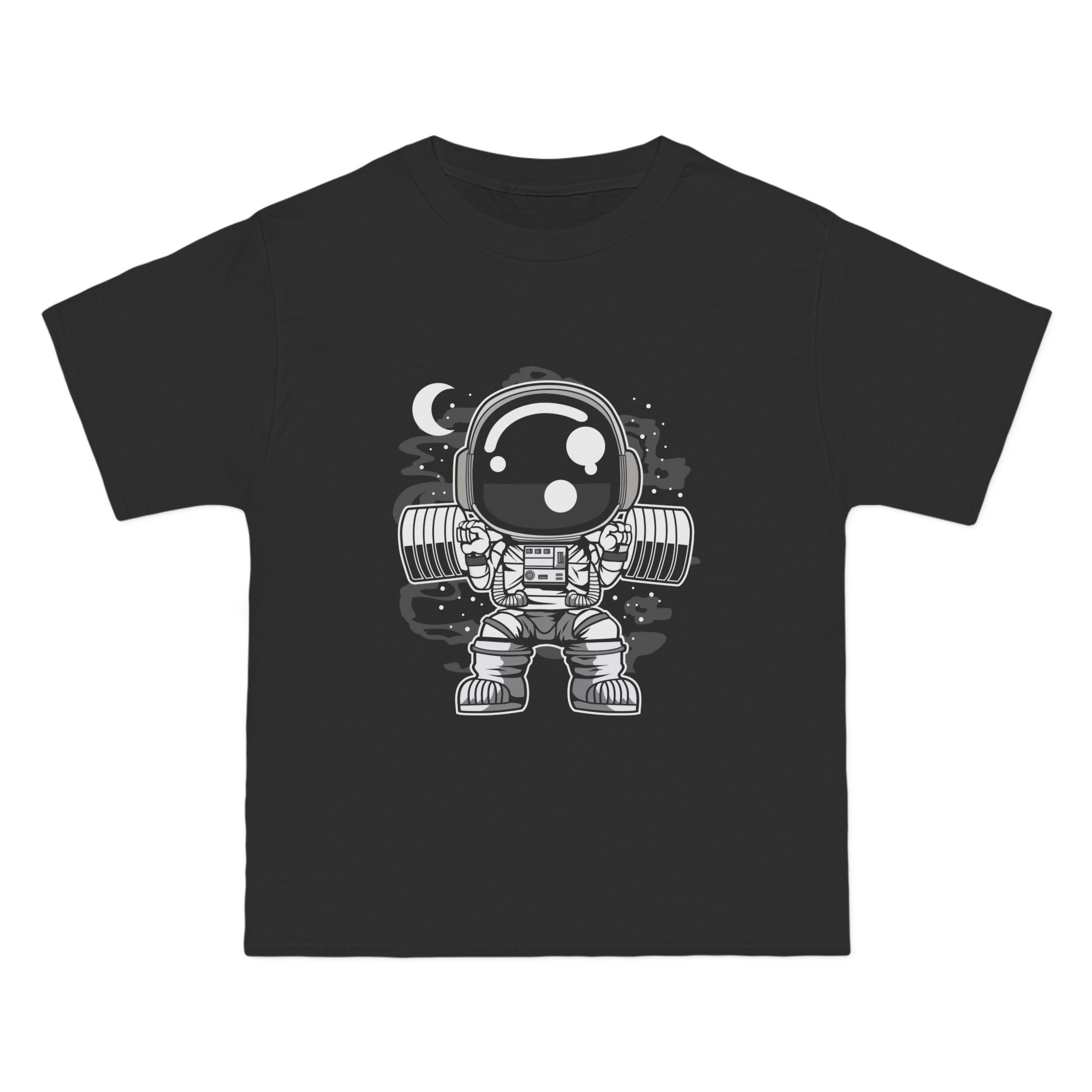 Astronaut Barbell Body Builder Graphic Tee-INNBLAC Fashion Apparel