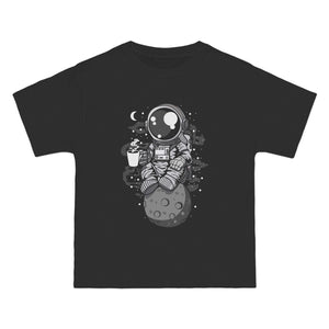 Astronaut Coffee Graphic T Shirt-INNBLAC Fashion Apparel