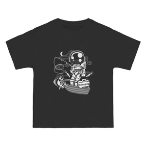 Astronaut Fisherman Graphic Tee-INNBLAC Fashion Apparel