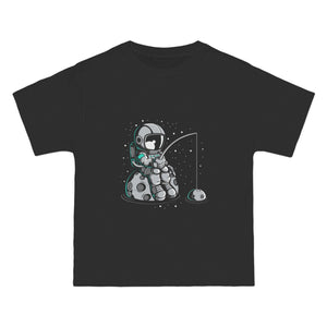 Astronaut Fishing Planet Graphic T Shirt-INNBLAC Fashion Apparel