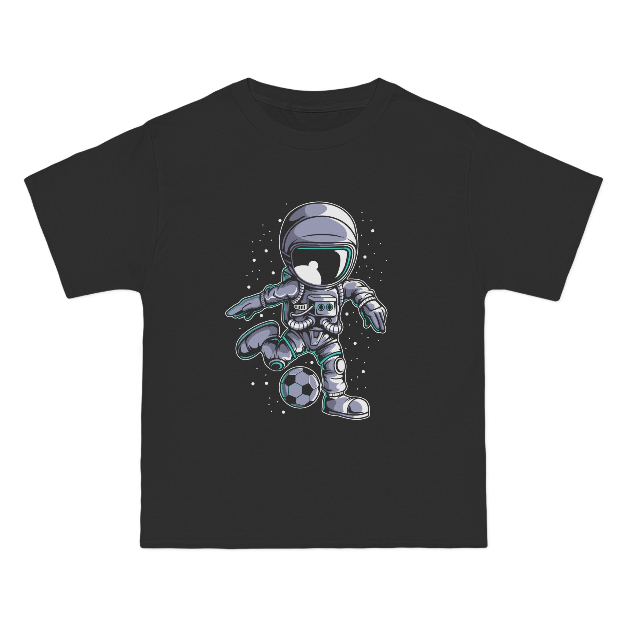 Astronaut Playing Football Graphic Tee-INNBLAC Fashion Apparel