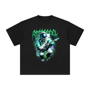 Astronaut Playing Guitar Graphic Tee-INNBLAC Fashion Apparel