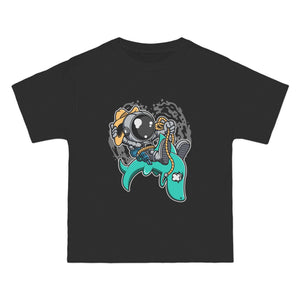 Astronaut Riding Shark Graphic Tee-INNBLAC Fashion Apparel