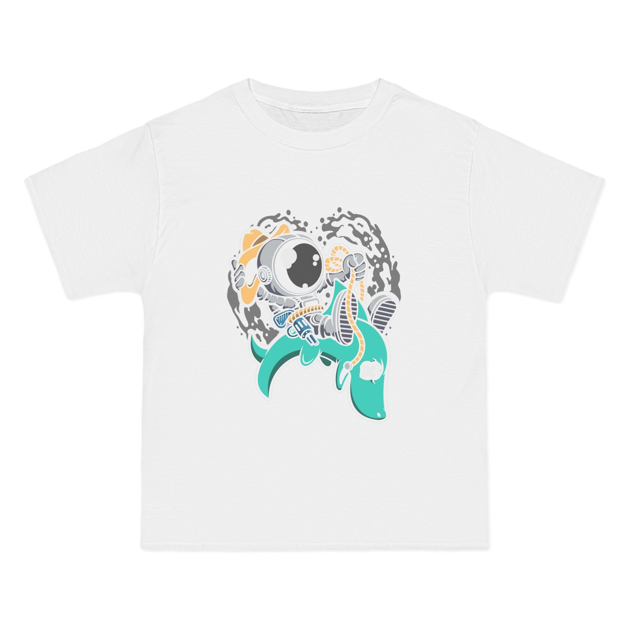 Astronaut Riding Shark Graphic Tee-INNBLAC Fashion Apparel