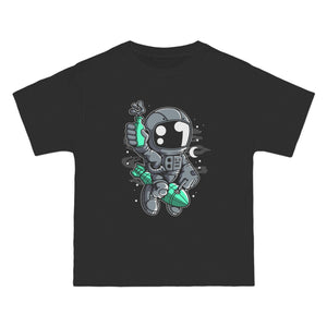 Astronaut Rocket Graphic T Shirt-INNBLAC Fashion Apparel