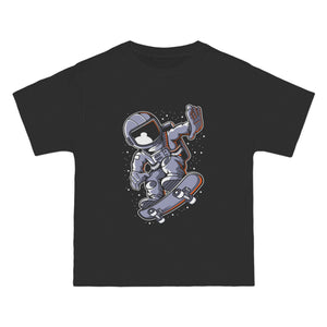 Astronaut Skateboard Graphic T Shirt-INNBLAC Fashion Apparel