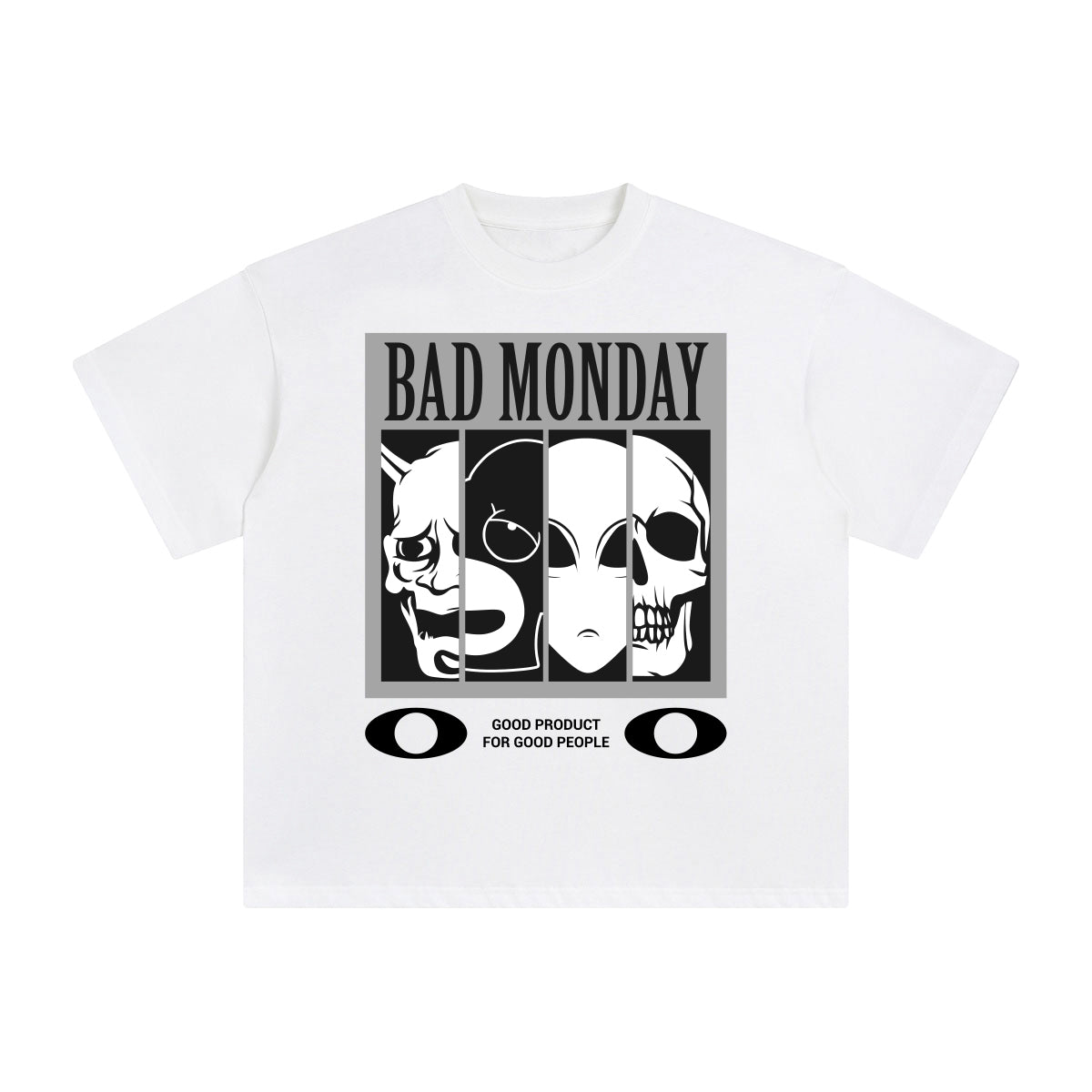 Bad Monday Abstract Graphic Tee-INNBLAC Fashion Apparel