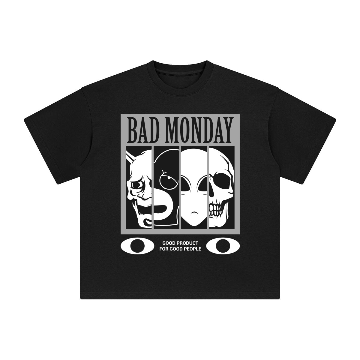 Bad Monday Abstract Graphic Tee-INNBLAC Fashion Apparel