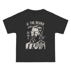 Bearded Gentleman Chinese Characters Graphic Tee-INNBLAC Fashion Apparel