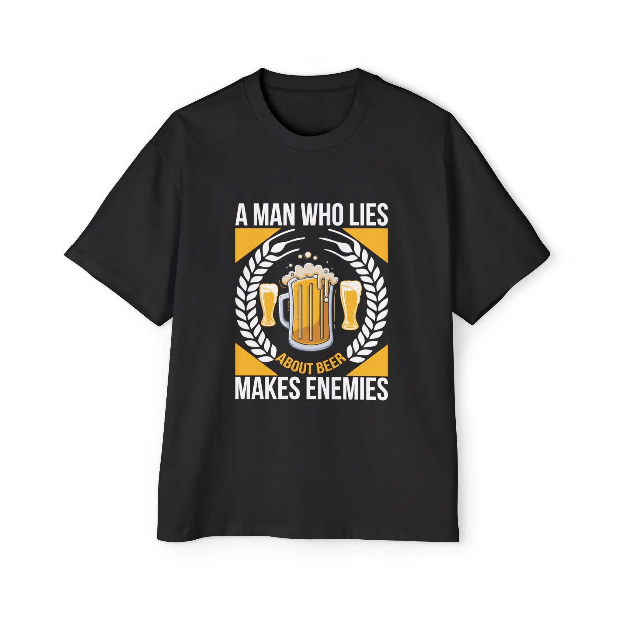 Beer & Slogan Graphic Tee-INNBLAC Fashion Apparel