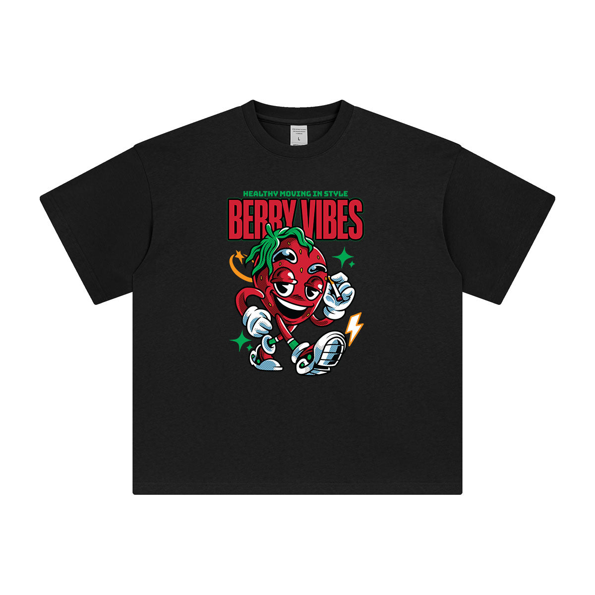 Berry Vibes Cartoon Graphic Tee-INNBLAC Fashion Apparel