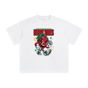 Berry Vibes Cartoon Graphic Tee-INNBLAC Fashion Apparel