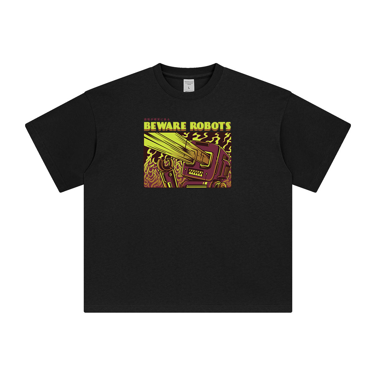 Beware Robots Graphic Tee-INNBLAC Fashion Apparel