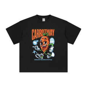 Carrot Way Cartoon Graphic Tee-INNBLAC Fashion Apparel