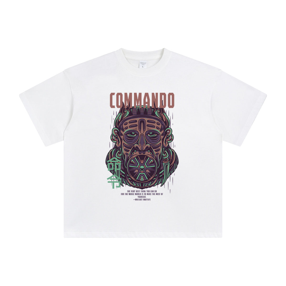 Commando Chinese Character Graphic Tee-INNBLAC Fashion Apparel