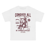 Conquer All Fitness Retro Graphic Tee-INNBLAC Fashion Apparel