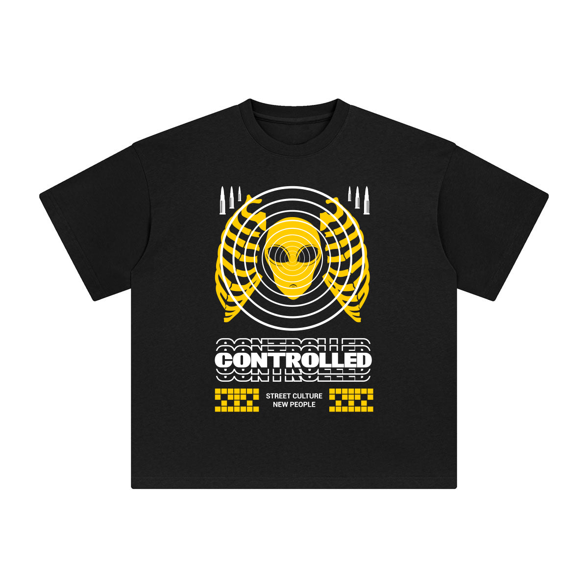 Controlled Abstract Graphic Tee-INNBLAC Fashion Apparel