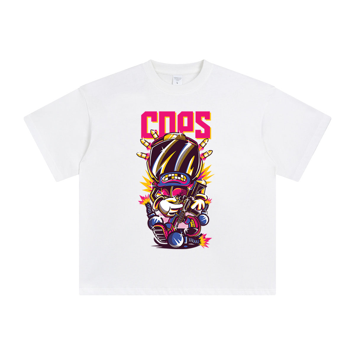 Cops Aesthetic Punk Graphic Tee-INNBLAC Fashion Apparel