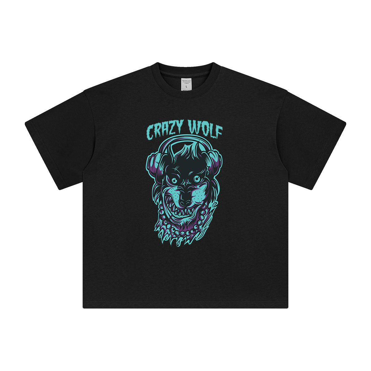 Crazy Wolf Punk Graphic Tee-INNBLAC Fashion Apparel