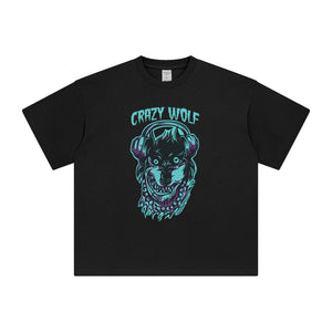 Crazy Wolf Punk Graphic Tee-INNBLAC Fashion Apparel