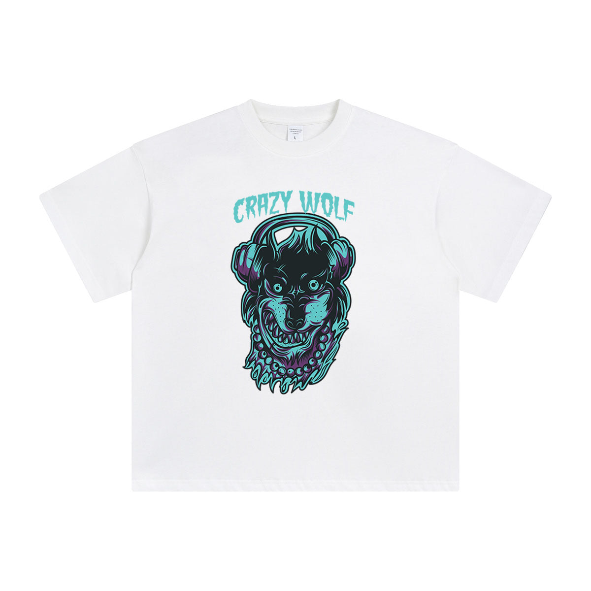 Crazy Wolf Punk Graphic Tee-INNBLAC Fashion Apparel