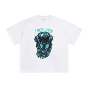 Crazy Wolf Punk Graphic Tee-INNBLAC Fashion Apparel