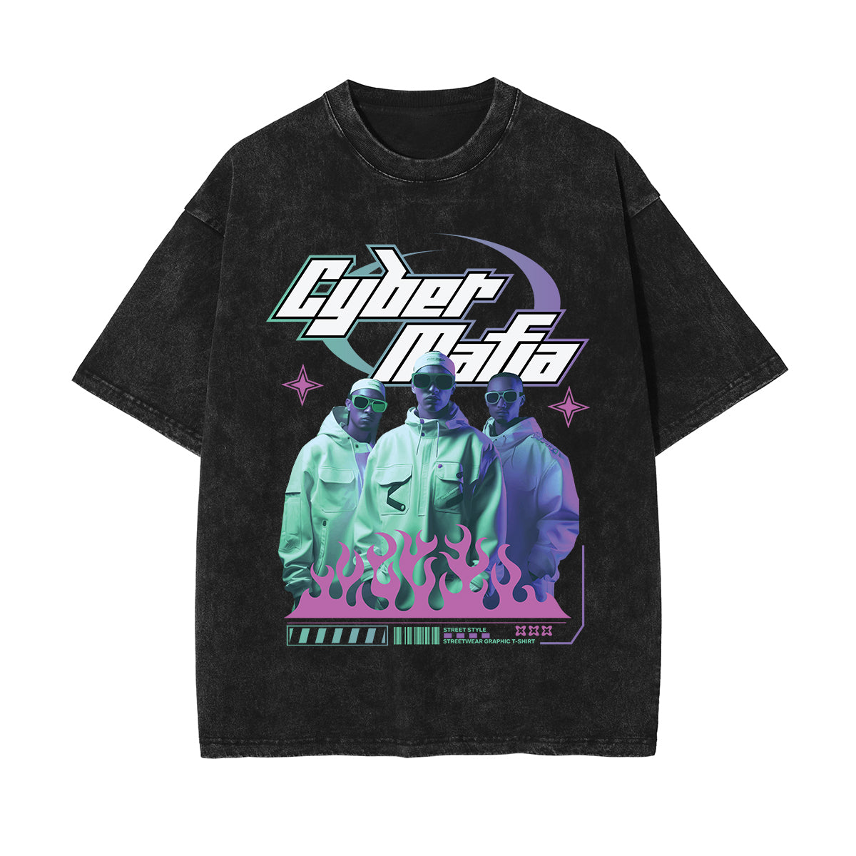 Cyber Mafia Y2K Graphic Tee-INNBLAC Fashion Apparel