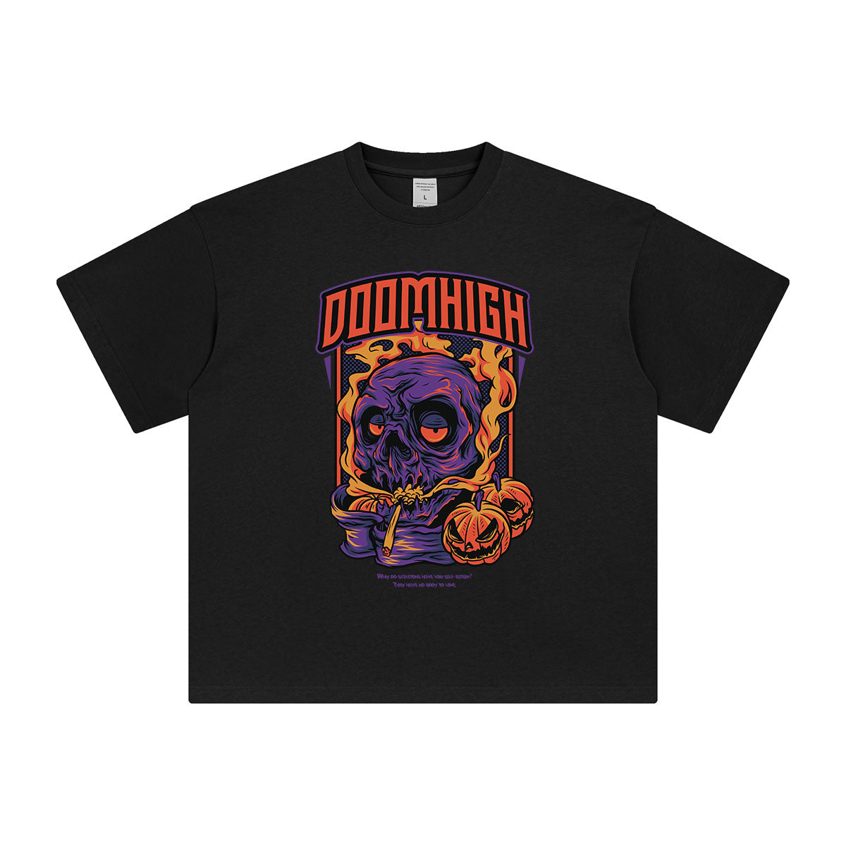 DOOM HIGH Halloween Graphic Tee-INNBLAC Fashion Apparel