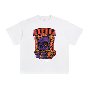 DOOM HIGH Halloween Graphic Tee-INNBLAC Fashion Apparel