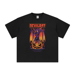 Devil Bat Halloween Graphic Tee-INNBLAC Fashion Apparel