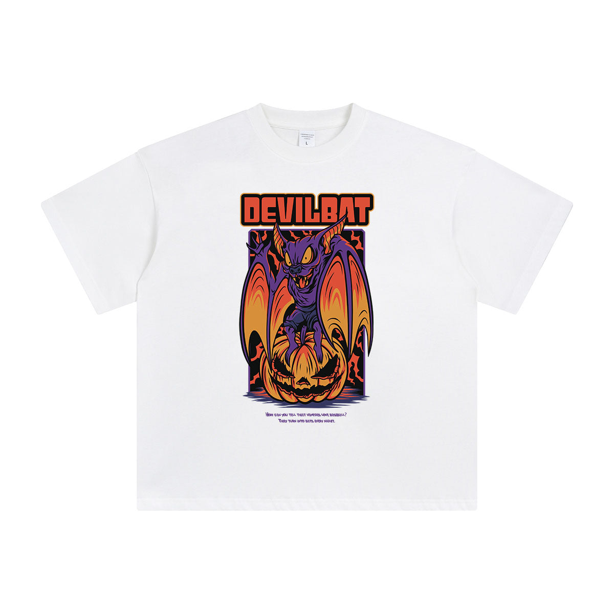 Devil Bat Halloween Graphic Tee-INNBLAC Fashion Apparel