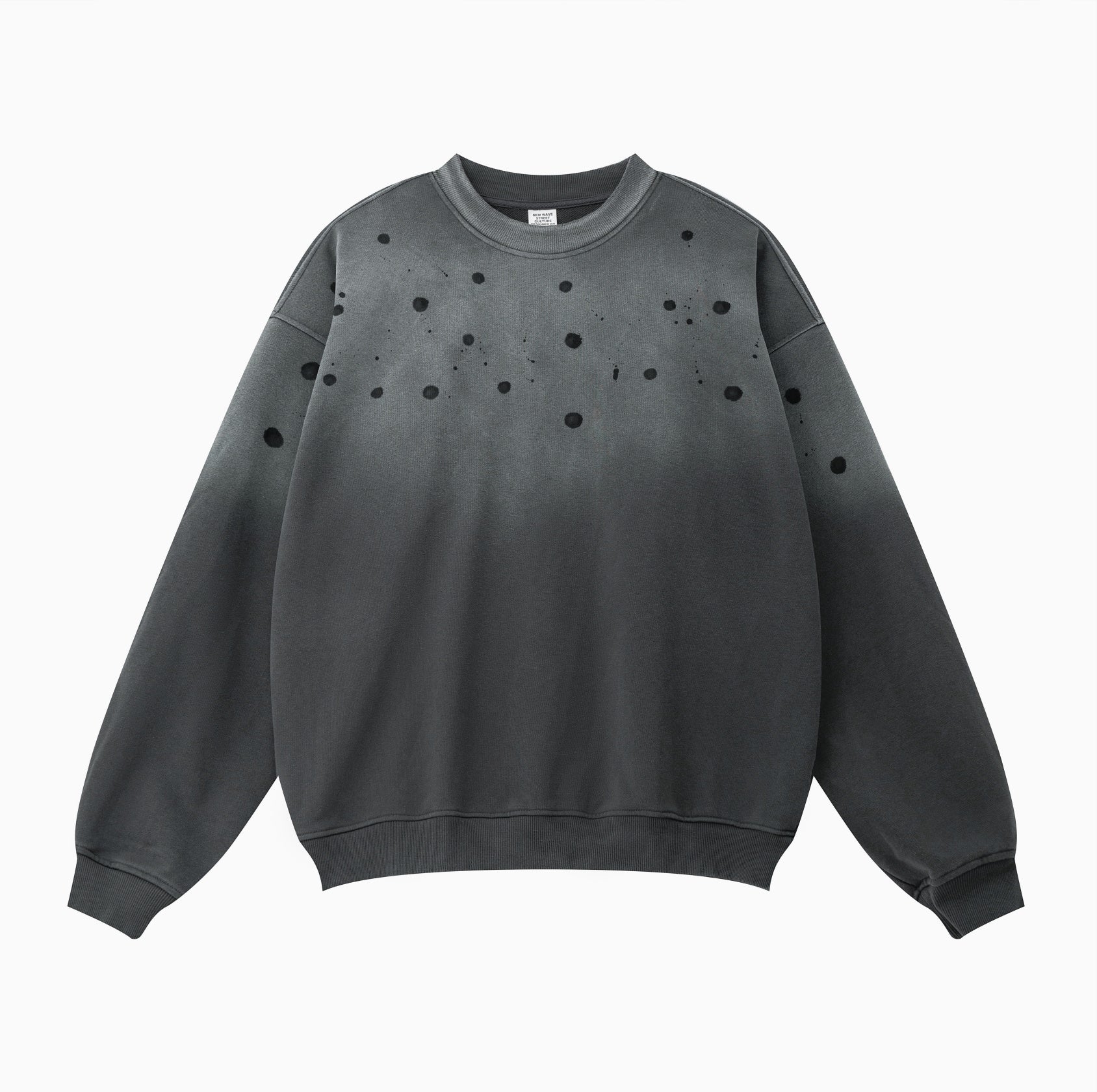 Dot Paint Faded Sweatshirt-INNBLAC Fashion Apparel