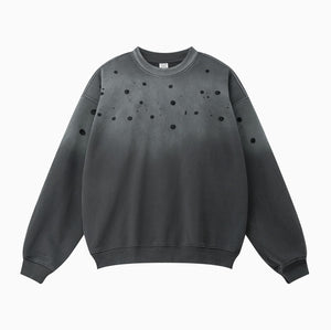 Dot Paint Faded Sweatshirt-INNBLAC Fashion Apparel