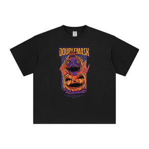 Double Mask Halloween Graphic Tee-INNBLAC Fashion Apparel