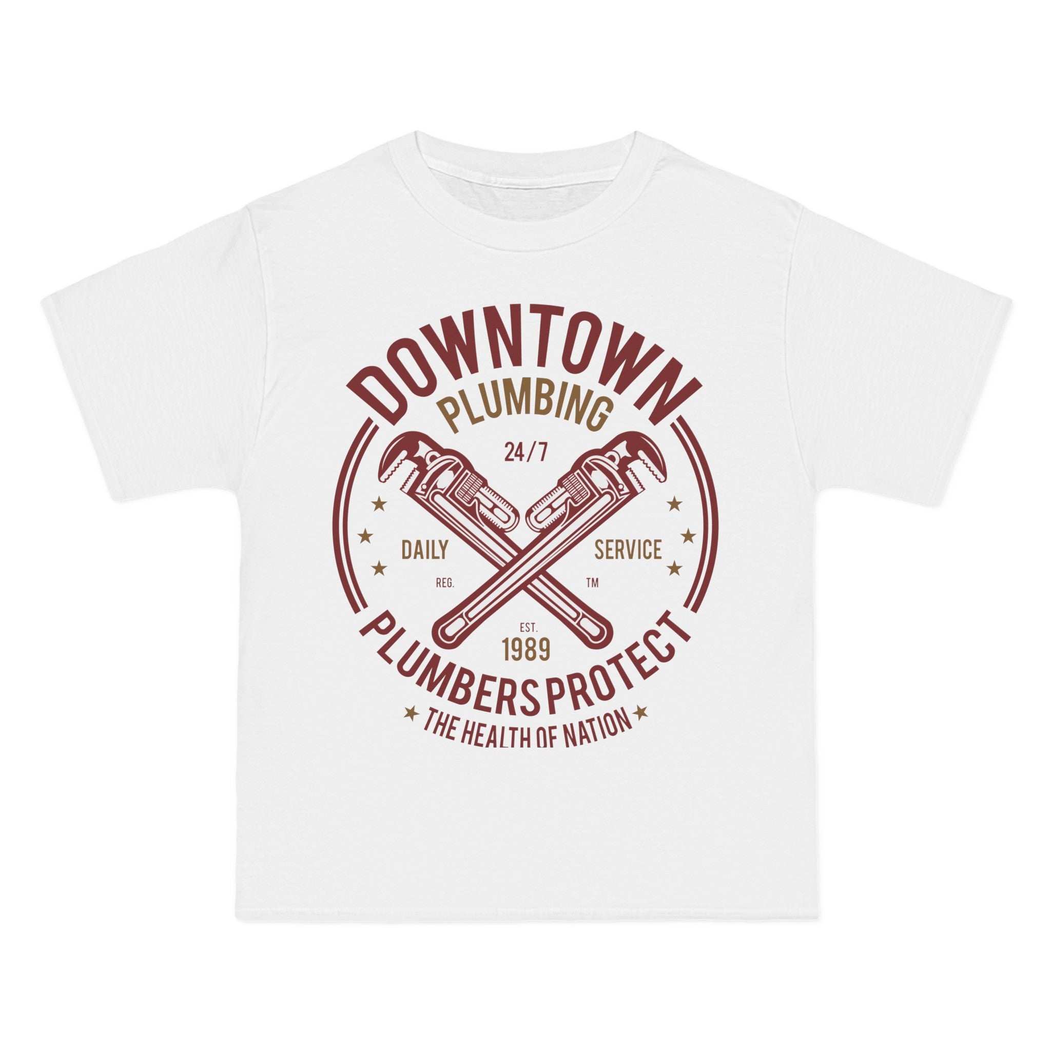 Downtown Plumbing Retro Graphic Tee-INNBLAC Fashion Apparel