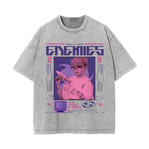 Enemies Y2K Streetwear Graphic Tee-INNBLAC Fashion Apparel