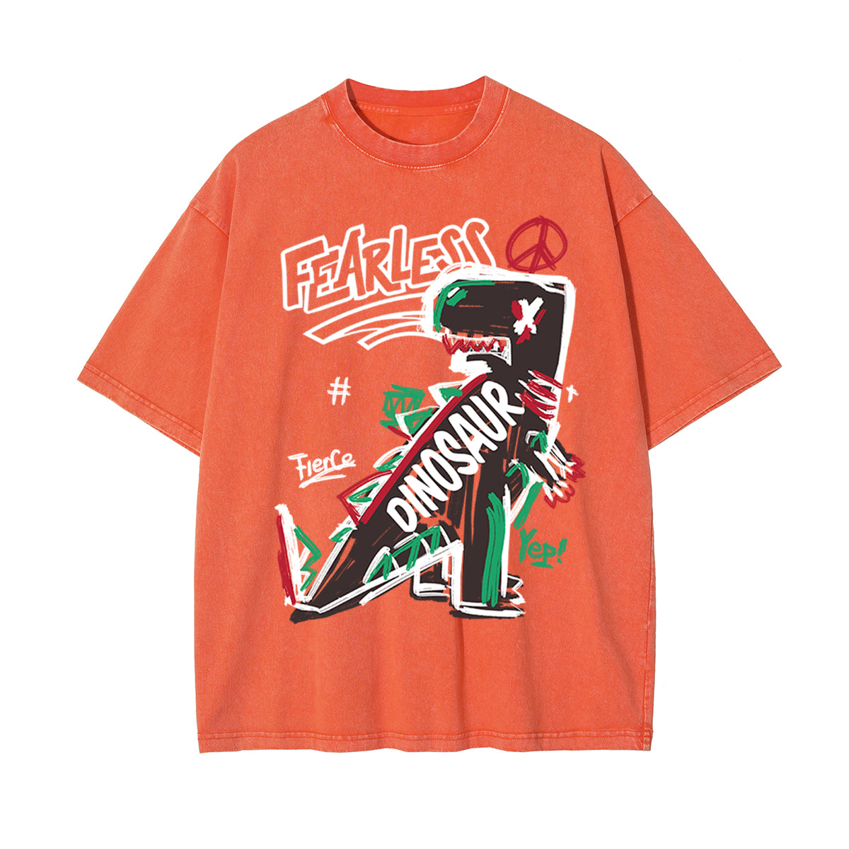 Fearless Dinosaur Graffiti T Shirt-INNBLAC Fashion Apparel