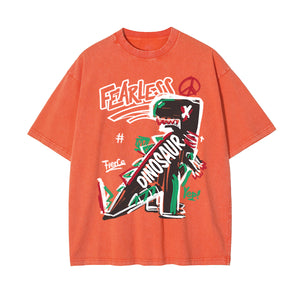 Fearless Dinosaur Graffiti T Shirt-INNBLAC Fashion Apparel