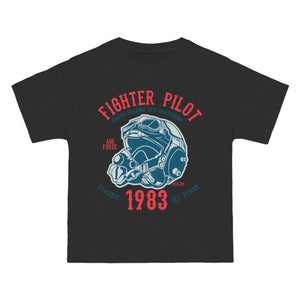 Fighter Pilot Retro Graphic Tee-INNBLAC Fashion Apparel