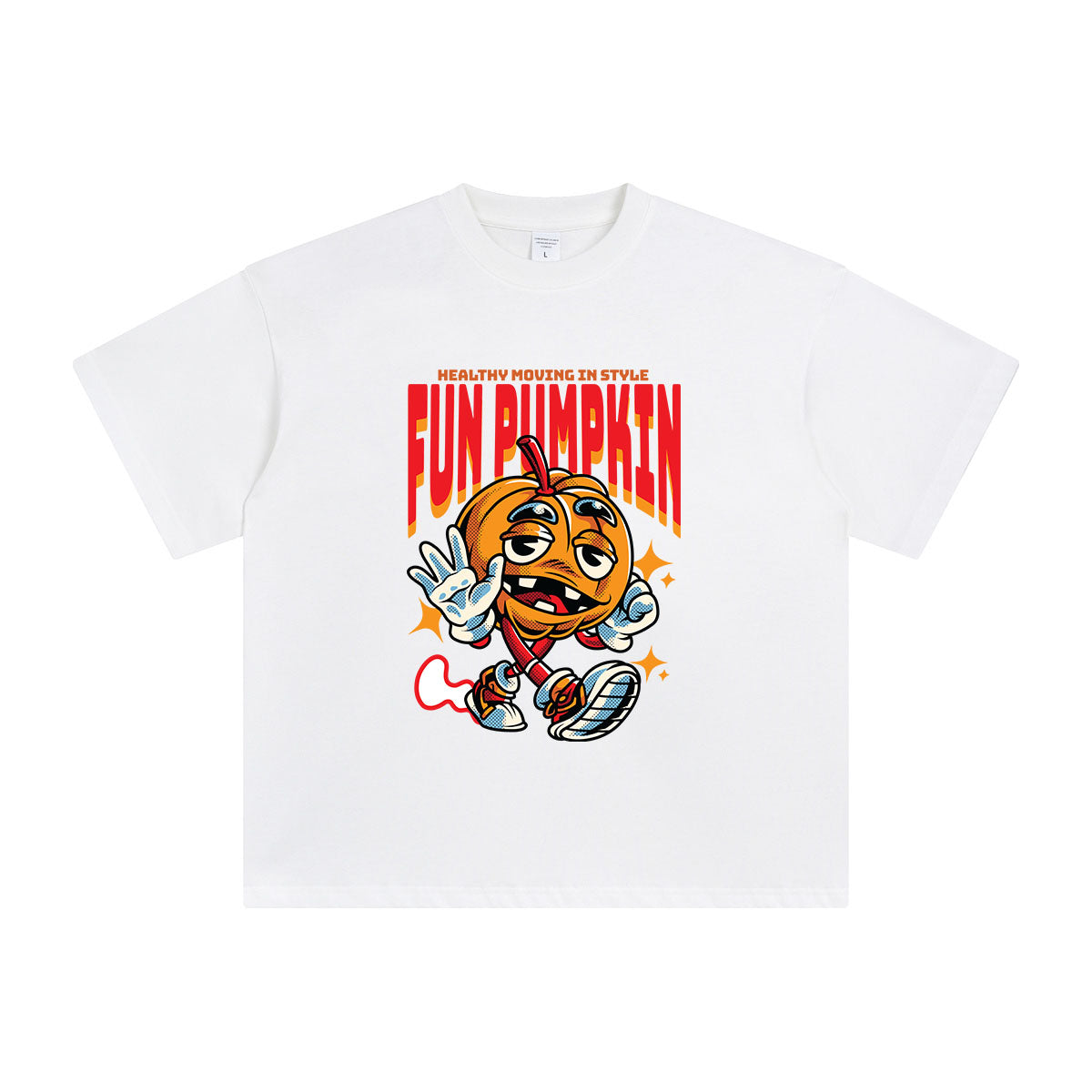 Fun Pumpkin Cartoon Graphic Tee-INNBLAC Fashion Apparel