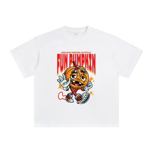 Fun Pumpkin Cartoon Graphic Tee-INNBLAC Fashion Apparel