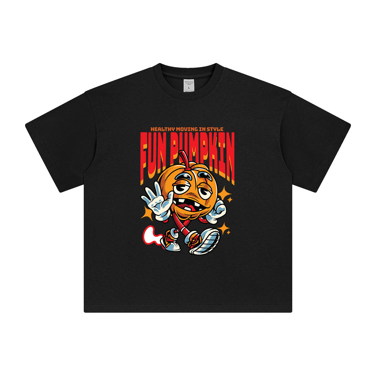 Fun Pumpkin Cartoon Graphic Tee-INNBLAC Fashion Apparel