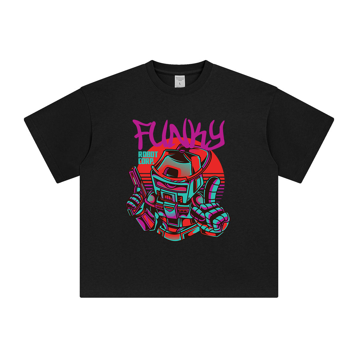 Funky Robot Aesthetic Graphic Tee-INNBLAC Fashion Apparel