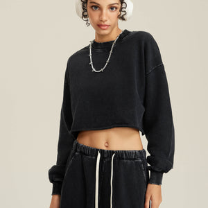 Heavyweight Rough Edge Crop Top-INNBLAC Fashion Apparel