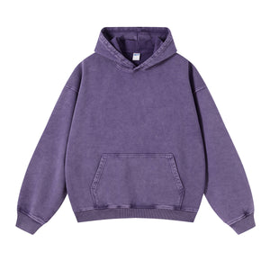 Heavyweight Washed Kangaroo Pocket Hoodie-INNBLAC Fashion Apparel