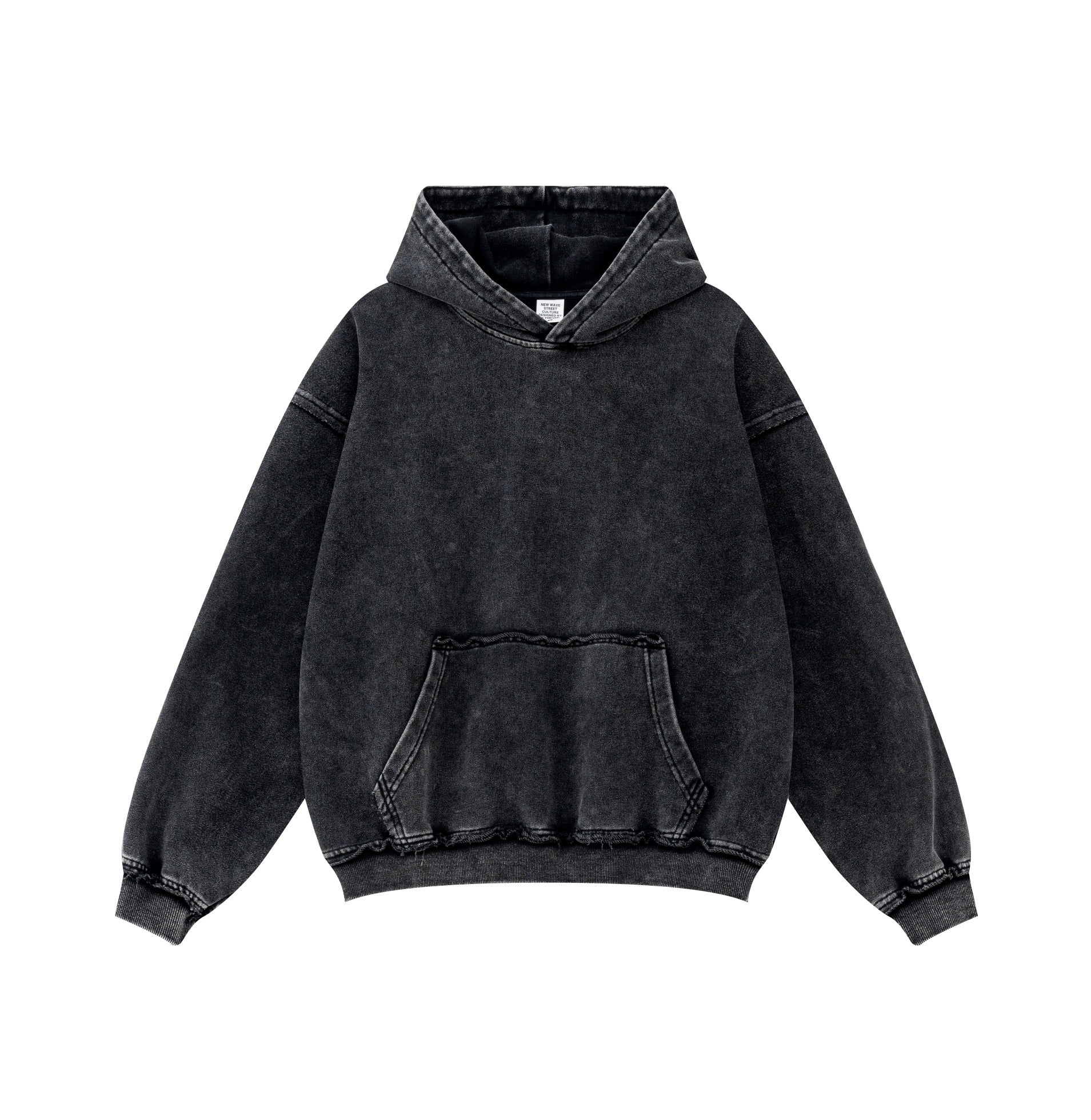 Heavyweight Washed Rough Edge Hoodie-INNBLAC Fashion Apparel