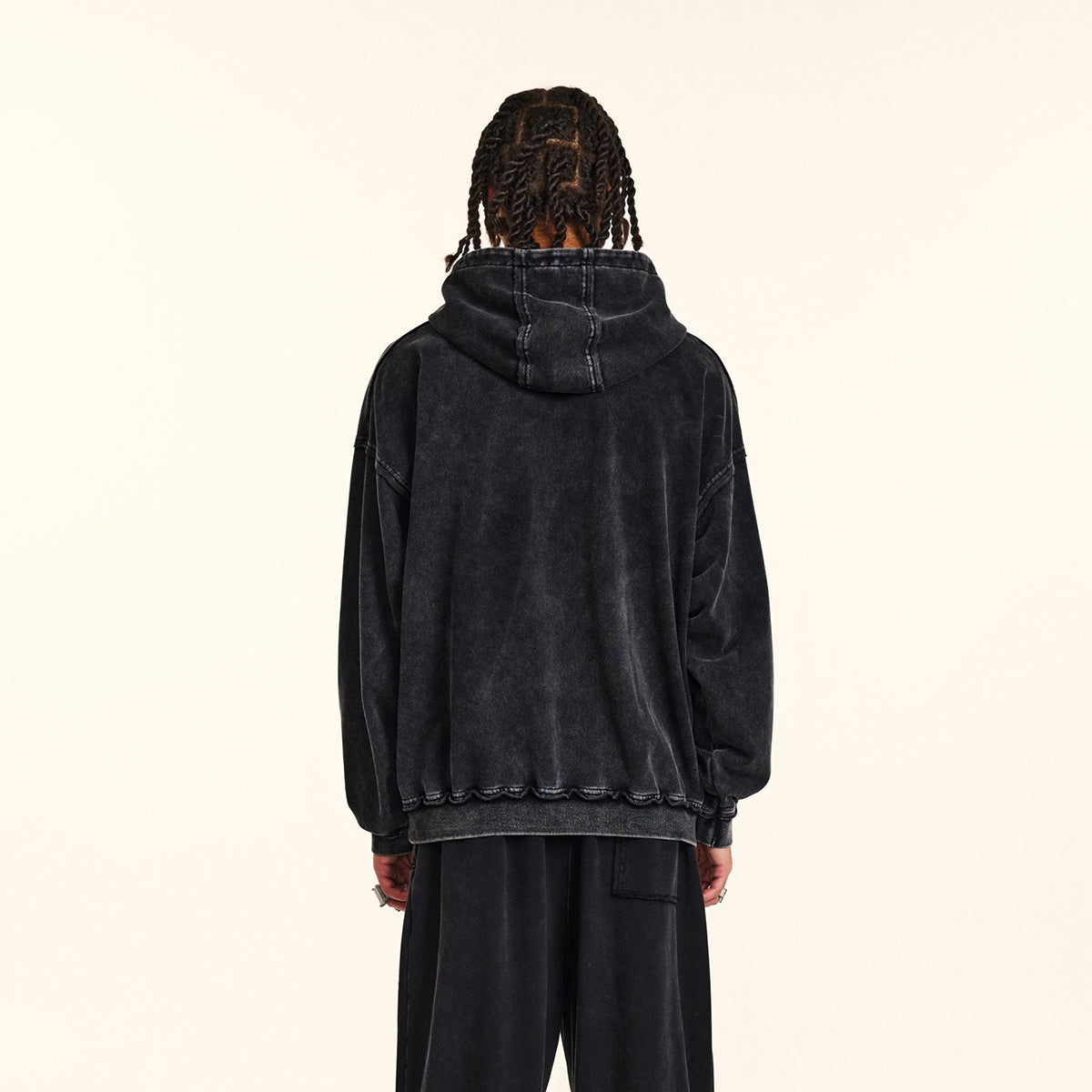 Heavyweight Washed Rough Edge Hoodie-INNBLAC Fashion Apparel