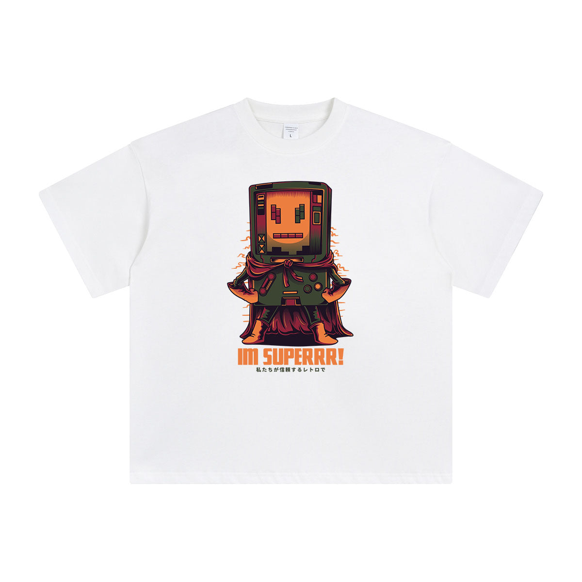 Im Superrr Robot Graphic Tee-INNBLAC Fashion Apparel