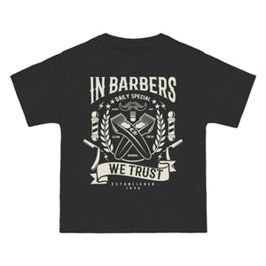 In Barbers We Trust Graphic Tee-INNBLAC Fashion Apparel